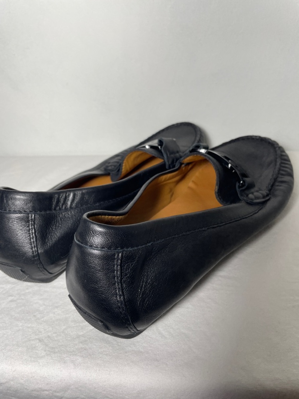Van Eli Aiker Black Leather Driving Loafer Moccasins 11 W - Picture 5 of 12